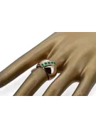 Oryginalny wyrób Vintage 14k z różowego złota Szmaragd Pierścionek Vintage unikatowe vrc036r